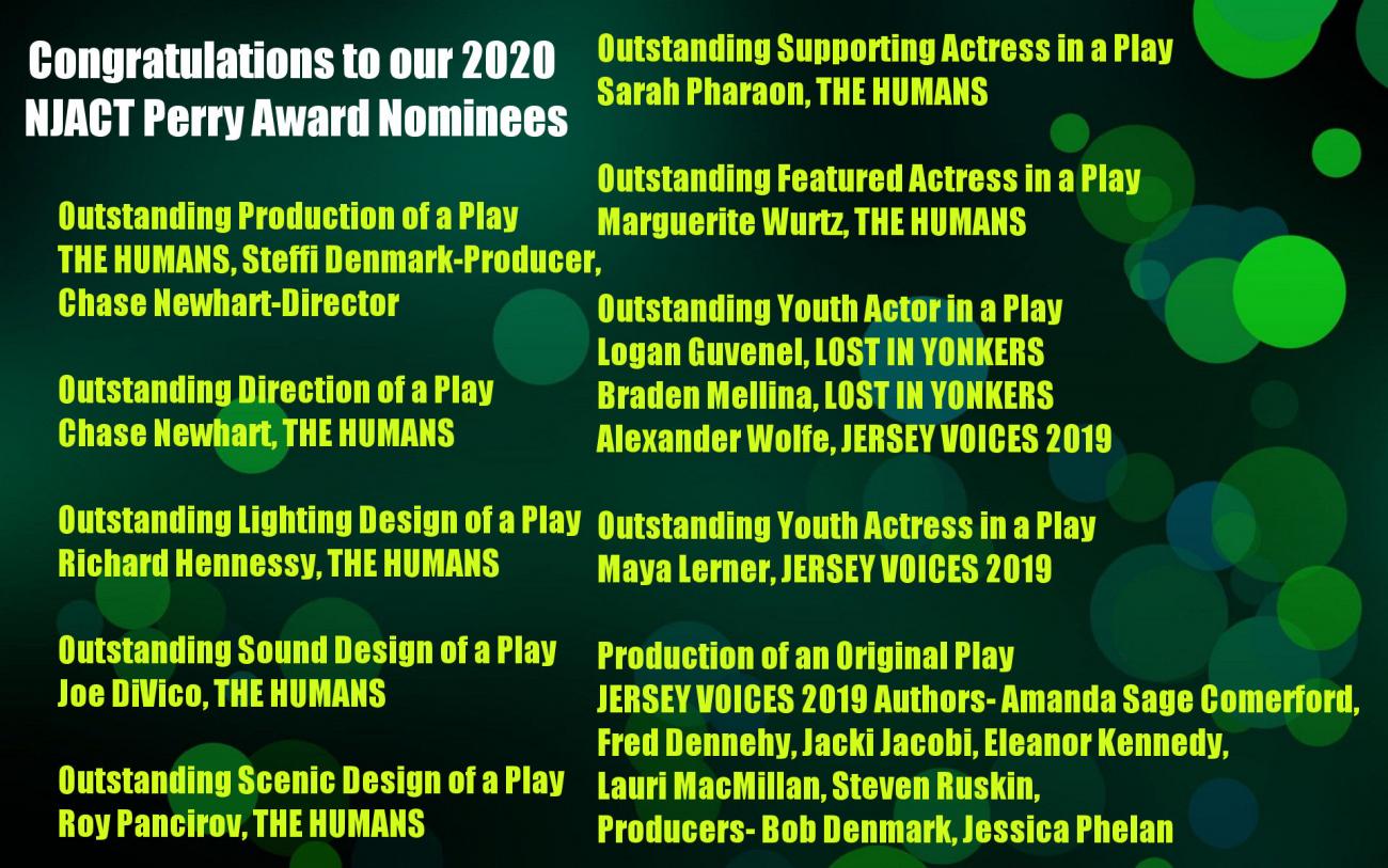 Chatham Players Receive 12 NJACT Perry Award Nominations Chatham Players